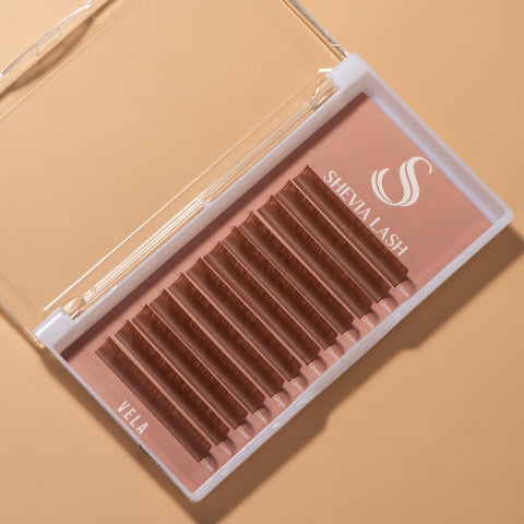 VELA Dawn Brown 0.07 – Soft Brown Volume Lash Extensions