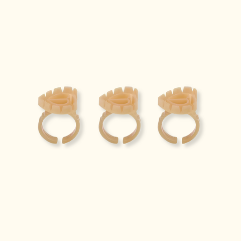 Soporte para anillos de pegamento floreciente en forma de corazón, 100 piezas