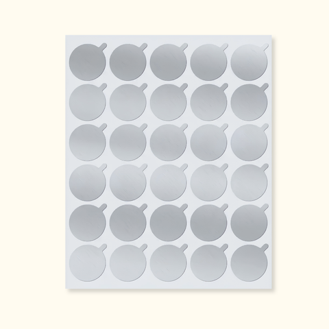ALUMINUM Round Foil Glue Stickers – 300 PCS