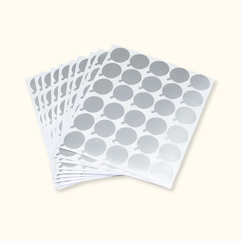 ALUMINUM Round Foil Glue Stickers – 300 PCS