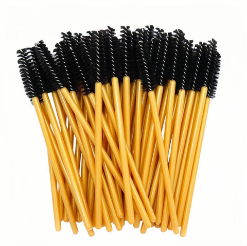 Disposable Gold Handle Mascara Wands Lash Brush 50 PCS