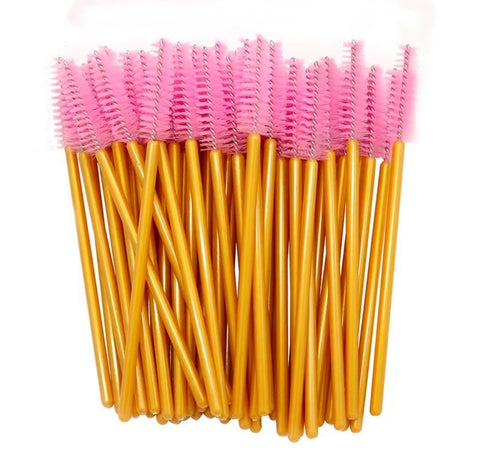 Disposable Gold Handle Mascara Wands Lash Brush 50 PCS
