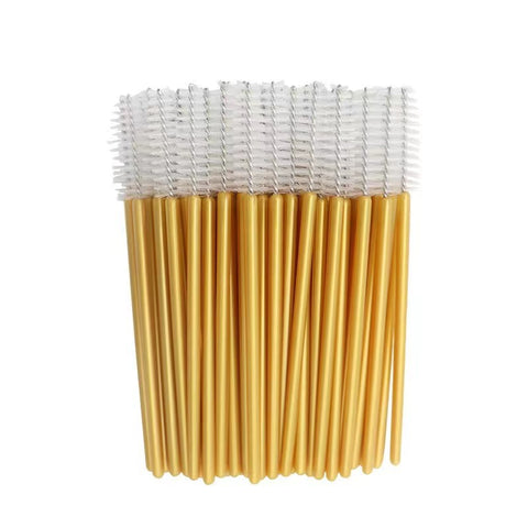 Disposable Gold Handle Mascara Wands Lash Brush 50 PCS