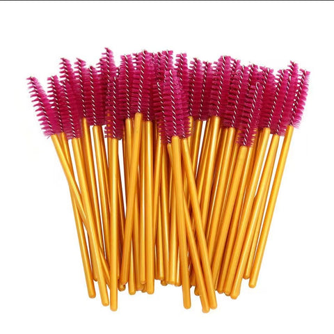 Disposable Gold Handle Mascara Wands Lash Brush 50 PCS