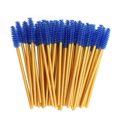 Disposable Gold Handle Mascara Wands Lash Brush 50 PCS