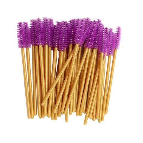 Disposable Gold Handle Mascara Wands Lash Brush 50 PCS