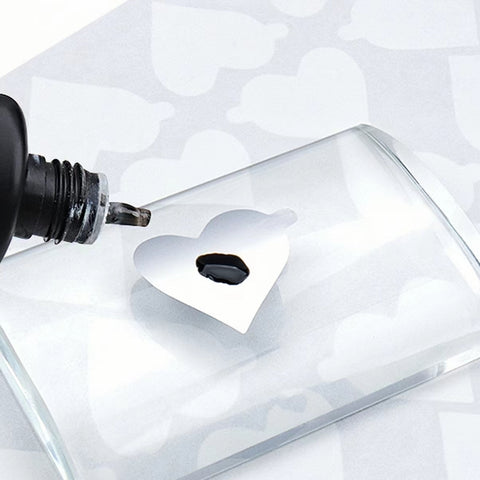 Heart Shaped Aluminum Foil Glue Sticker 300 PCS